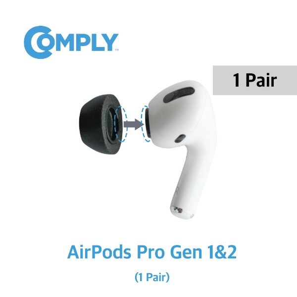 [COMPLY] 컴플라이 폼팁 에어팟 프로 1세대, 2세대 전용 이어팁 (Airpods Pro Gen 1,2 only / 1 pair 싱글팩) - 공식 수입사 정품