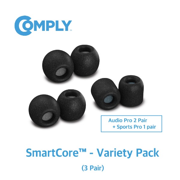 [COMPLY] 컴플라이 폼팁 SmartCore™ 이어팁 Variety Pack 버라이어티팩 (오디오 프로 2 + 스포츠 프로 1 / 3 pair) - 공식 수입사 정품